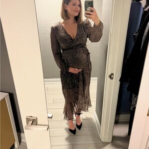 Kensie Metallic Long Sleeve Dress